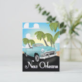 Nieuwe Orleans vintage reisposter. Briefkaart (Staand voorkant)