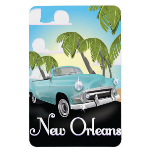 Nieuwe Orleans vintage reisposter. Magneet