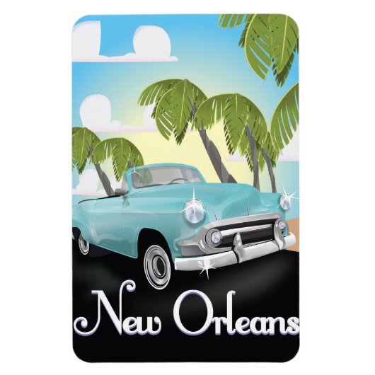 Nieuwe Orleans vintage reisposter. Magneet (Verticaal)