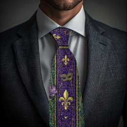 Nieuwe Orléans Weelderig Fleur-de-lis Motief Erfgo Stropdas