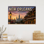 Nieuwe Orleanse Franse Wijk Avondmuur Decoratie (Keuken)