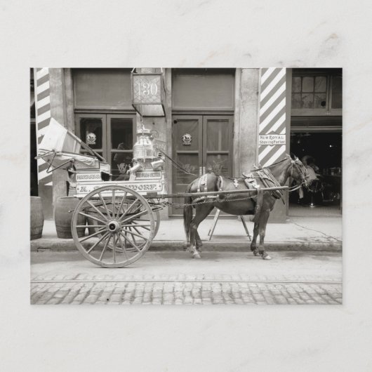 Nieuwe Orleanse Melkwagen, 1910 Briefkaart (Voorkant)