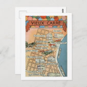 Nieuwe Orleanse vintagekaart  Briefkaart (Voorkant / Achterkant)