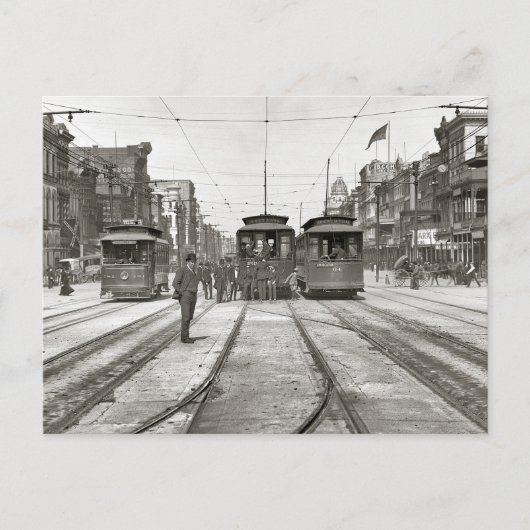 Nieuwe Orléansstraat-trams, 1907 Briefkaart (Voorkant)