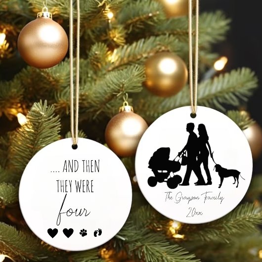 Nieuwe Ouders Baby Aankondiging Kerstversiering Keramisch Ornament