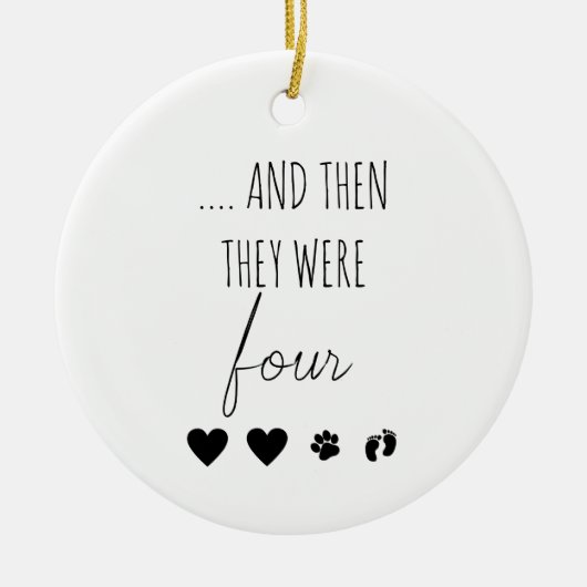 Nieuwe Ouders Baby Aankondiging Kerstversiering Keramisch Ornament (Voorkant)