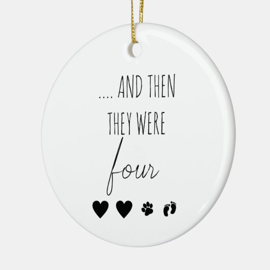 Nieuwe Ouders Baby Aankondiging Kerstversiering Keramisch Ornament (Links)