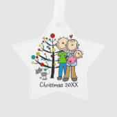 Nieuwe ouders Baby Girl, Cat Holiday Ornament (achterkant)