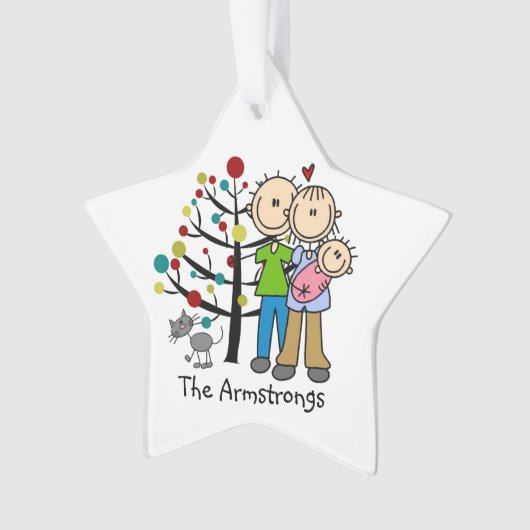 Nieuwe ouders Baby Girl, Cat Holiday Ornament (voorkant)