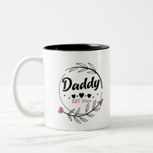 Nieuwe ouders Daddy Gepersonaliseerd vastgesteld j Tweekleurige Koffiemok