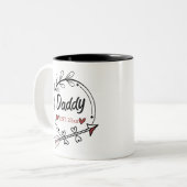 Nieuwe ouders Daddy Gepersonaliseerd vastgesteld j Tweekleurige Koffiemok (Voorkant links)