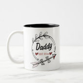 Nieuwe ouders Daddy Gepersonaliseerd vastgesteld j Tweekleurige Koffiemok (Links)