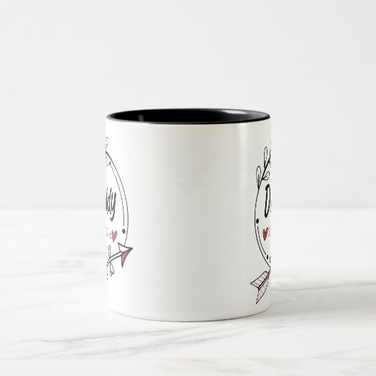 Nieuwe ouders Daddy Gepersonaliseerd vastgesteld j Tweekleurige Koffiemok (Center)