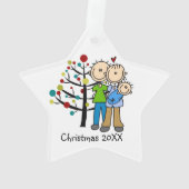 Nieuwe ouders en Baby Boy Holiday Ornament (achterkant)