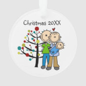 Nieuwe ouders en Baby Boy Holiday Ornament (achterkant)