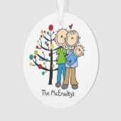 Nieuwe ouders en Baby Boy Holiday Ornament (voorkant)