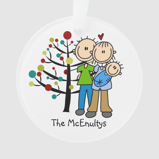 Nieuwe ouders en Baby Boy Holiday Ornament (voorkant)