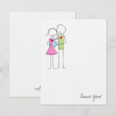 Nieuwe ouders met Baby Boy - Dank u Kaart (Voorkant / Achterkant)