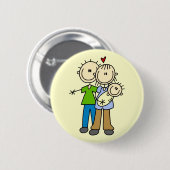 Nieuwe Ouders met Baby-overhemden en cadeautjes Ronde Button 5,7 Cm (Voorkant /achterkant)