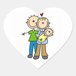 Nieuwe Ouders Nieuwe Baby T-shirts en Cadeaus Hart Sticker