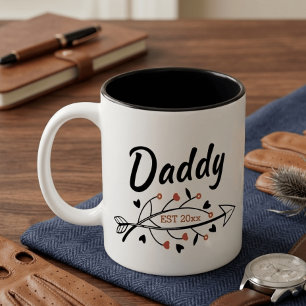 Nieuwe ouders Papa Gepersonaliseerd vastgesteld ja Tweekleurige Koffiemok