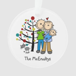 Nieuwe ouders van een babyjongen en een kattenOrna Ornament