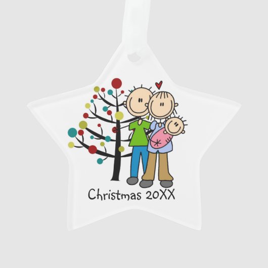 Nieuwe ouders van een Ornament van de kinderfeestd (achterkant)