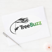 Nieuwe ovale Sticker met TreeBuzz Logo (Envelop)