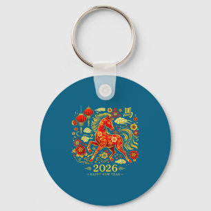 Nieuwe Paard Chinees Dierriem Feest Sleutelhanger