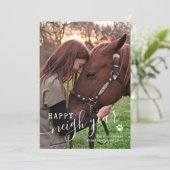 Nieuwe paardenfotovakantiekaart voor paarden feestdagenkaart (Staand voorkant)