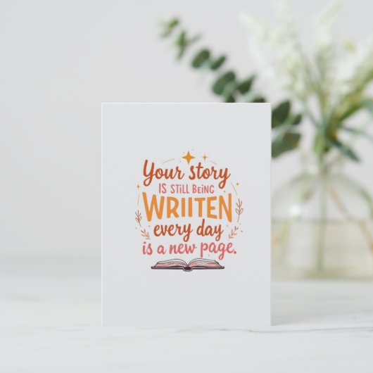 Nieuwe pagina, nieuwe dag briefkaart (Staand voorkant)