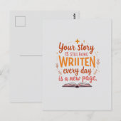 Nieuwe pagina, nieuwe dag briefkaart (Voorkant / Achterkant)