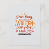 Nieuwe pagina, nieuwe dag briefkaart (Voorkant)