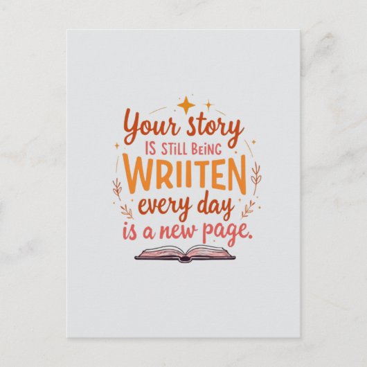 Nieuwe pagina, nieuwe dag briefkaart (Voorkant)