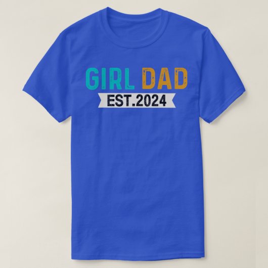 Nieuwe Pap 2024 Zwangerschap voor meisjes Dads T-shirt (Design voorkant)