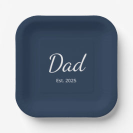 Nieuwe Pap Blue Minimalist Vaderdag Papieren Bordje