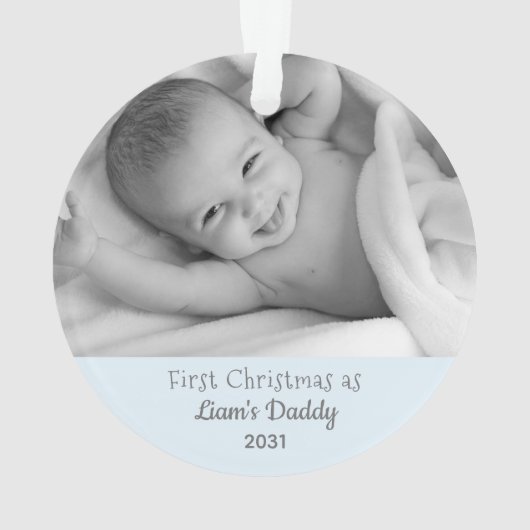 Nieuwe Pap Eerste Kerstmis van papa Baby Foto Ornament (achterkant)