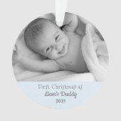 Nieuwe Pap Eerste Kerstmis van papa Baby Foto Ornament (voorkant)