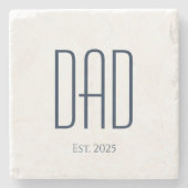 Nieuwe Pap Moderne Vaderdag Eenvoudige Typografie Stenen Onderzetter (Voorkant)