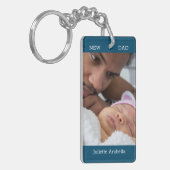 Nieuwe pap voor de eerste keer dat pap Aangepaste Sleutelhanger (Voorkant Links)