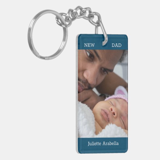 Nieuwe pap voor de eerste keer dat pap Aangepaste  Sleutelhanger (Voorkant Links)