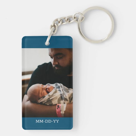 Nieuwe pap voor de eerste keer dat pap Aangepaste Sleutelhanger (achterkant)