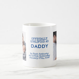 Nieuwe papa 2 Aangepaste babyfoto's en geboortegeg Koffiemok