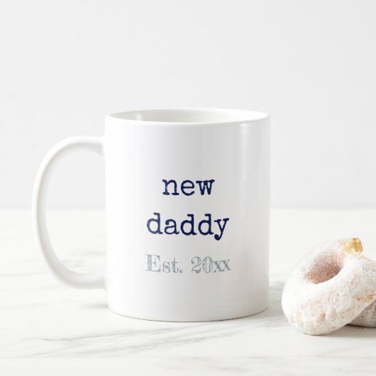 Nieuwe papa Baby Birth Stats Koffiemok (Met donut)