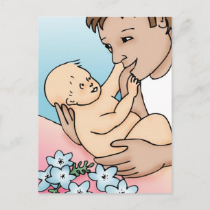 Nieuwe papa en Baby Briefkaart