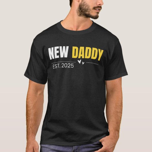 Nieuwe papa Est. 2025 Vaderdag T-shirt (Voorkant)