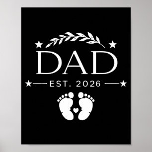 Nieuwe papa est. 2026 Vaderdag eerste keer papa Poster