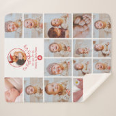 Nieuwe papa fotocollage Keepsake eerste vaders dag Sherpa Deken (Voorkant (horizontaal))