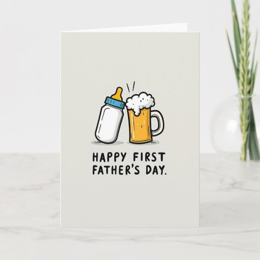 Nieuwe papa grappige eerste vaderdag kaart (Voorkant)