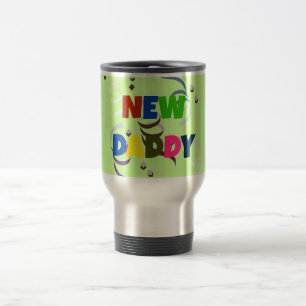 "NIEUWE PAPA" in kleurrijke letters Mok